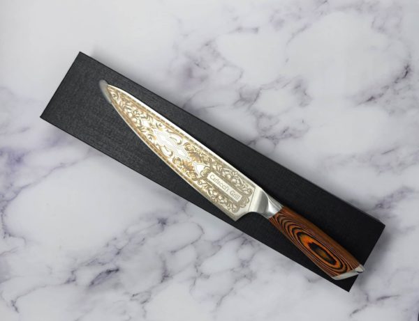 Ornate Custom Etched Chefs Knife / personalized knife / kitchen knife / 8" knife - Image 7